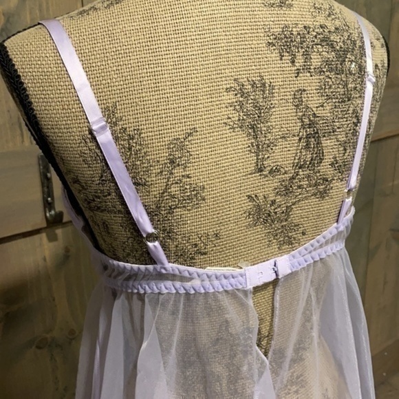 Lavender sheer lace babydoll slip nighty/teddy size medium - Picture 4 of 10
